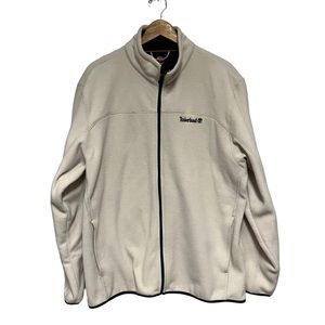 Timberland Cream/Navy Fleece Zip Up Jacket Men’s XL Tall